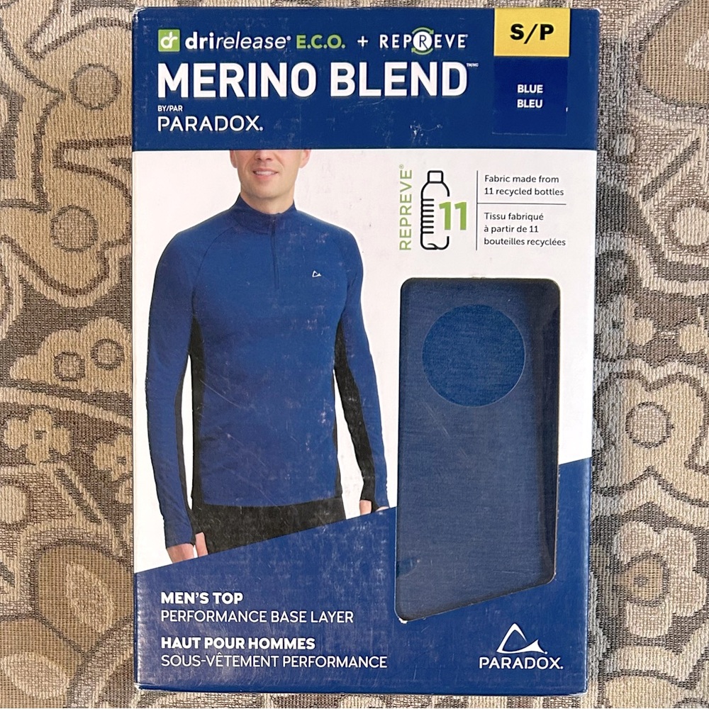 Base Layer Men’s Top Performance dri-release Merino Blend Long Sleeve Shirt